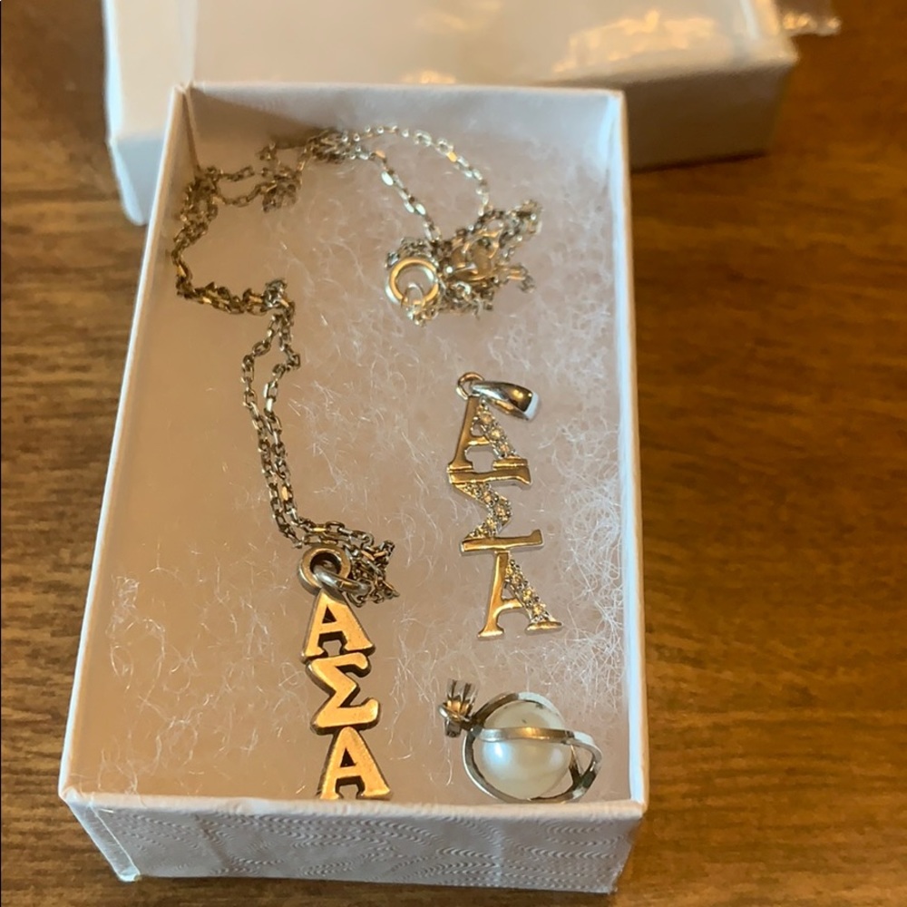 Alpha sigma alpha Lavalier necklace and charms